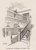 Western College, Bristol, staircase, 1906