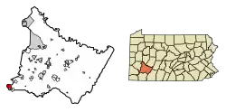 Location of Monessen in Westmoreland County, Pennsylvania