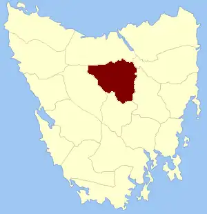 Location in Tasmania