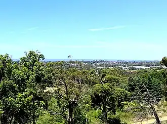 The residential and industrial zone of Wetherill Park, as viewed from Pemulwuy