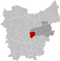 Location of Wetteren in East Flanders