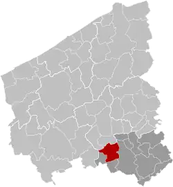Location of Wevelgem in West-Flanders