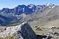 Terminal Mountain (left) and Manx Peak (upper right) seen from The Whistlers