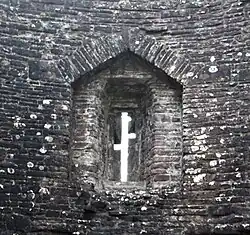 A triangular arch built using masonry (White Castle, Monmouthshire)