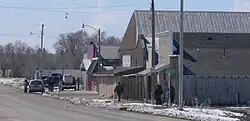 Nebraska Highway 87 forms the main street of Whiteclay, April 2013