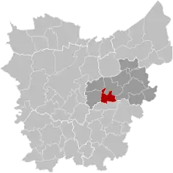 Location of Wichelen in East Flanders