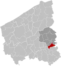 Location of Wielsbeke in West Flanders