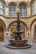 Donaunixenbrunnen&nbsp;[de] fountain placed in the Bank complex in 1861