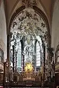 High altar with Fall of the Angels and the Maria Candia icon