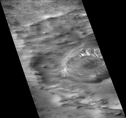 Suess (Martian crater), as seen by CTX camera (on Mars Reconnaissance Orbiter)