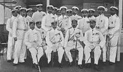 Wilhem II and officers on the ship, 1902