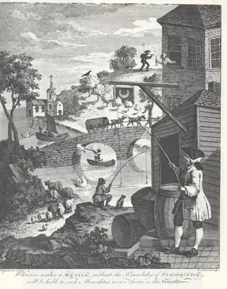 Satire on False Perspective by William Hogarth, 1753