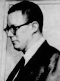 Black and white profile shot of Pierce