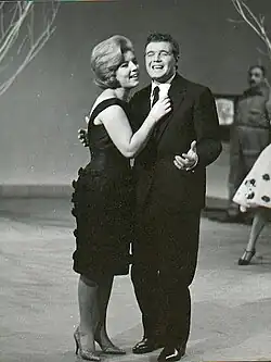Wilma De Angelis and Joe Sentieri at the Sanremo Music Festival 1960
