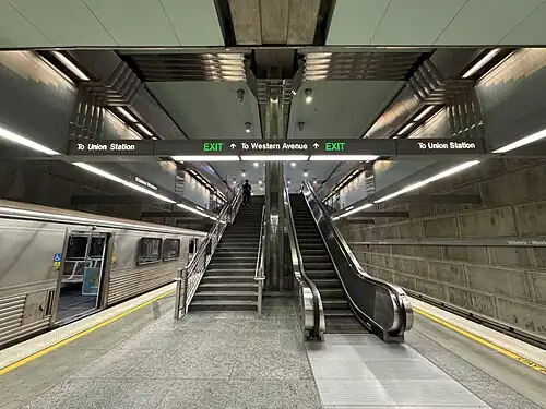 The platform at Wilshire/Vermont station