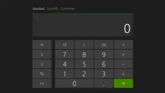 Windows 8.1's additional Metro-style calculator in standard mode