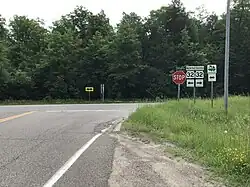 The northern terminus with WIS&nbsp;32 near Wabeno