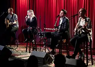 Wolf Alice in 2021. From left: Joff Oddie, Ellie Rowsell, Joel Amey, Theo Ellis
