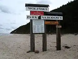 Entrance to the park at Międzyzdroje beach