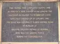 Plaque at end of tunnel on Wombeyan Caves Road
