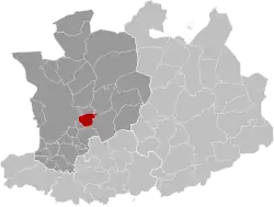 Location of Wommelgem in the province of Antwerp