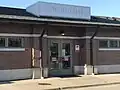 The south side entrance of the Wood Dale station.
