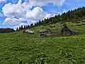 View on Zogića Stanovi katun wooden houses