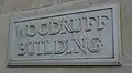 Placard outside the Woodruff Building, Springfield, MO.