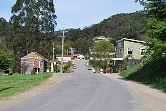 Bridge Street, the main street of Woods Point
