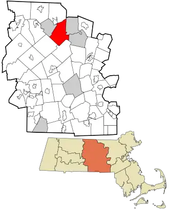 Location in Worcester County and the Commonwealth of Massachusetts.