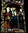 Medieval glass in St Nicholas's chapel.