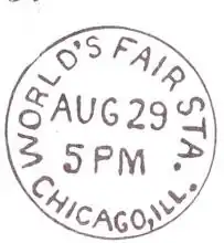 1893 postmark used at the Exposition