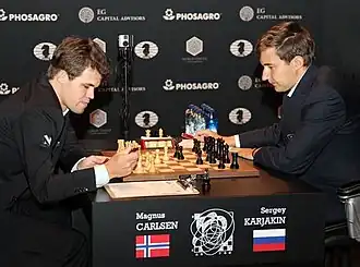 Magnus Carlsen and Sergey Karjakin