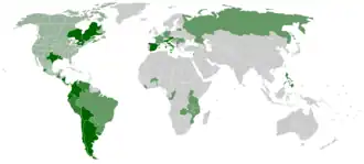 Image 16Worldwide presence of Radio Maria broadcasters (from Radio broadcasting)