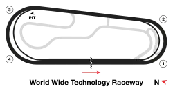 Track map of World Wide Technology Raceway.