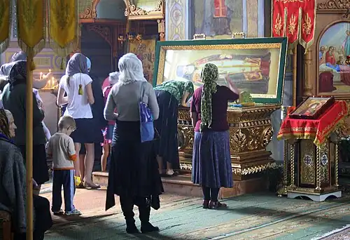 Relics of St. Alexei (Kabaliuk) of Carpathia (Monastery of St. Nicholas in Iza, near Khust, Ukraine).