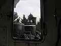 Inside the cab of the engine