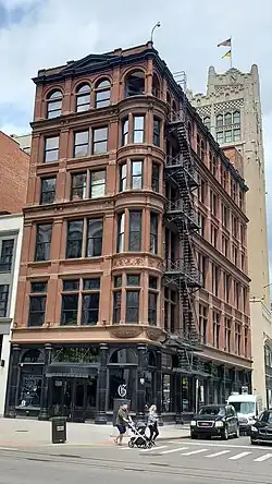 The Wright-Kay Building, built in 1891, in 1500 Woodward