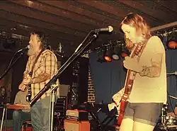 Chuck Cleaver (left) and Lisa Walker (right) performing as Wussy. Taken on March 18, 2006.