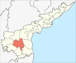Location of Kadapa district in Andhra Pradesh