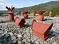 reconstructed haniwa and fukiishi