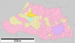 Location of Yorii in Saitama Prefecture