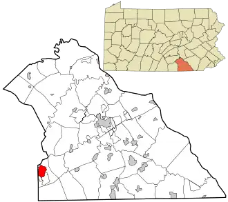 Location in York County, Pennsylvania