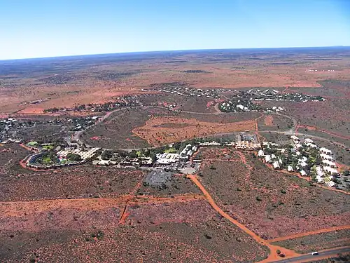 Yulara from helicopter, August 2004
