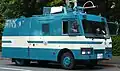 Water cannon unit of Tokyo Metropolitan Police Department's Riot Police Unit. The base vehicle is a Mitsubishi Fuso Fighter.