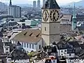 St. Peter as seen from Grossmünster church tower