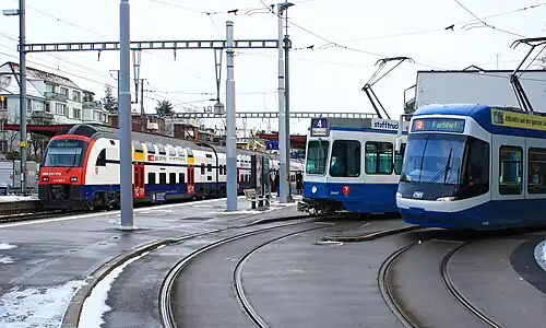 Interchange between train and tram