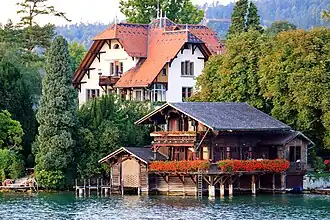 Boathouse on Lake Zürich in Zollikon, Switzerland