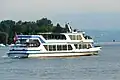 Motor ship "Pfannenstiel" of the Zürichsee-Schifffahrtsgesellschaft