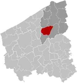 Location of Zedelgem in West Flanders